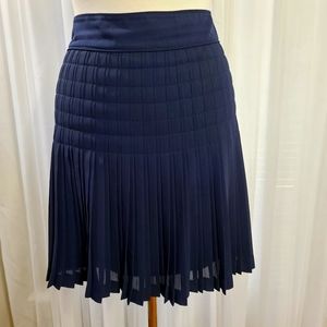 J Crew Navy Pleated Skirt